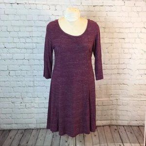 Gap Dress 3/4 Sleeve Purple Long Sleev Tee T-Shirt Style Fit Flare Large